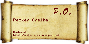 Pecker Orsika névjegykártya